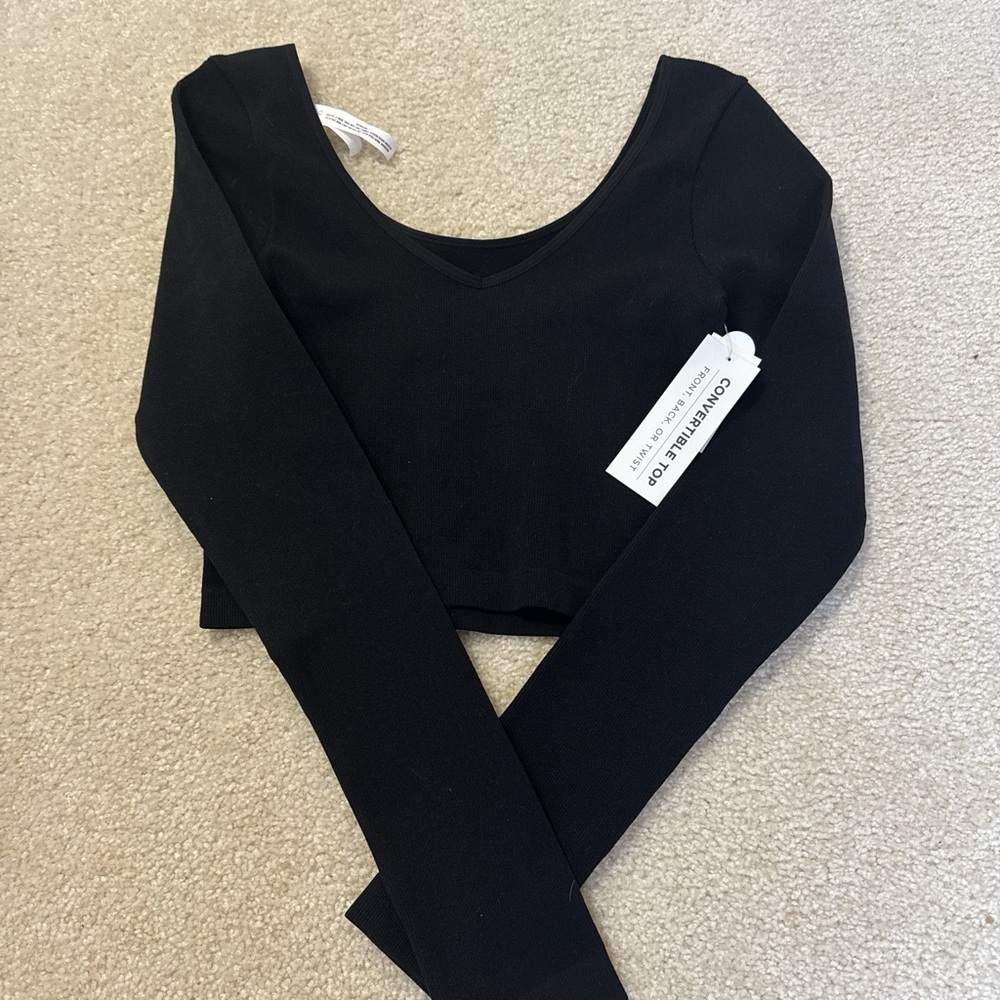 Aeropostale Black Long Sleeve Bodysuit
